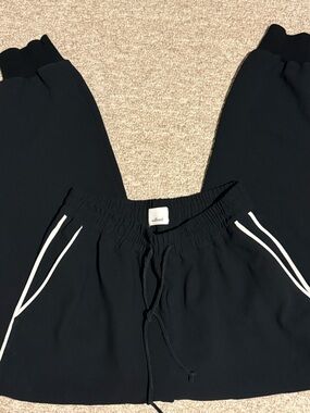 Wilfred Black Elastic Waist Joggers with White Label